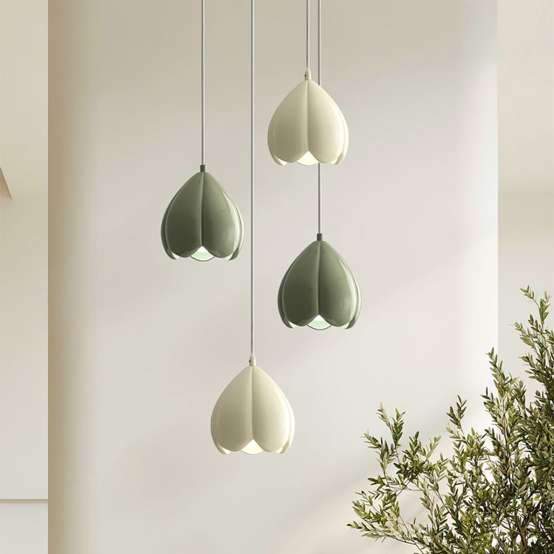 Hanglamp in Franse stijl - Crèmekleurig glas met rustieke charme