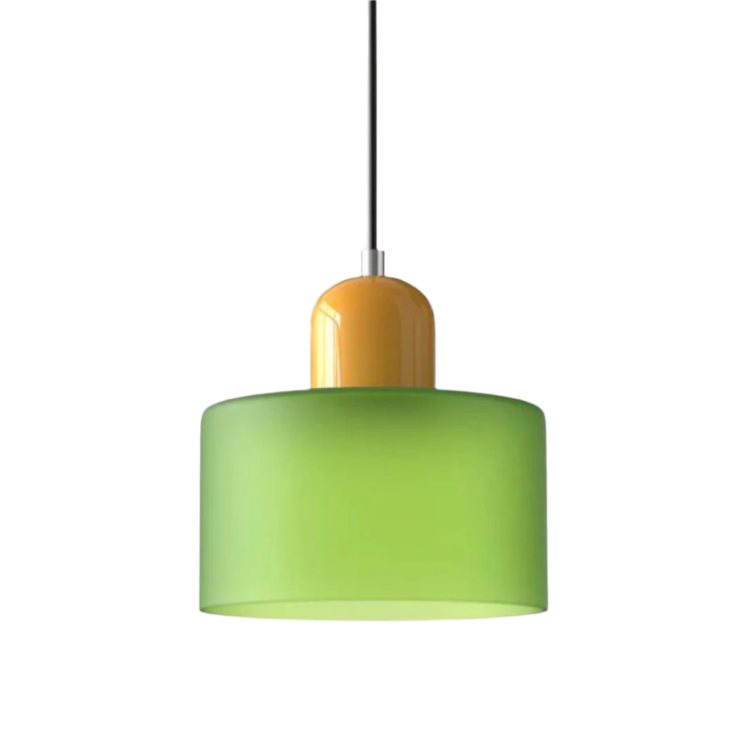 Moderne cilinder glazen hanglamp met orb-ontwerp