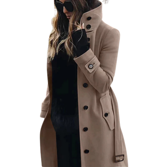 Elegante Getailleerde Trenchcoat met Stijlvolle Details