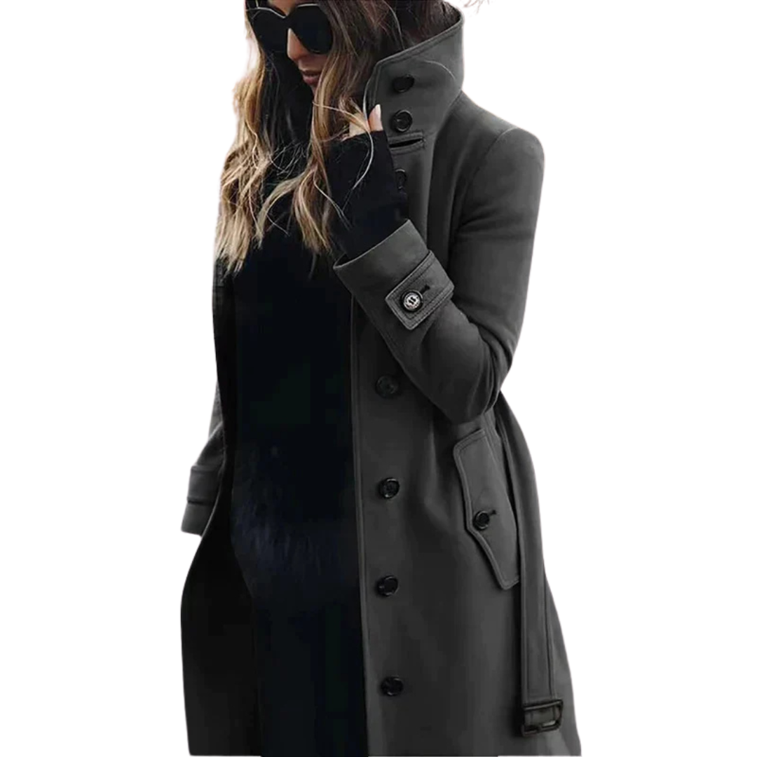 Elegante Getailleerde Trenchcoat met Stijlvolle Details