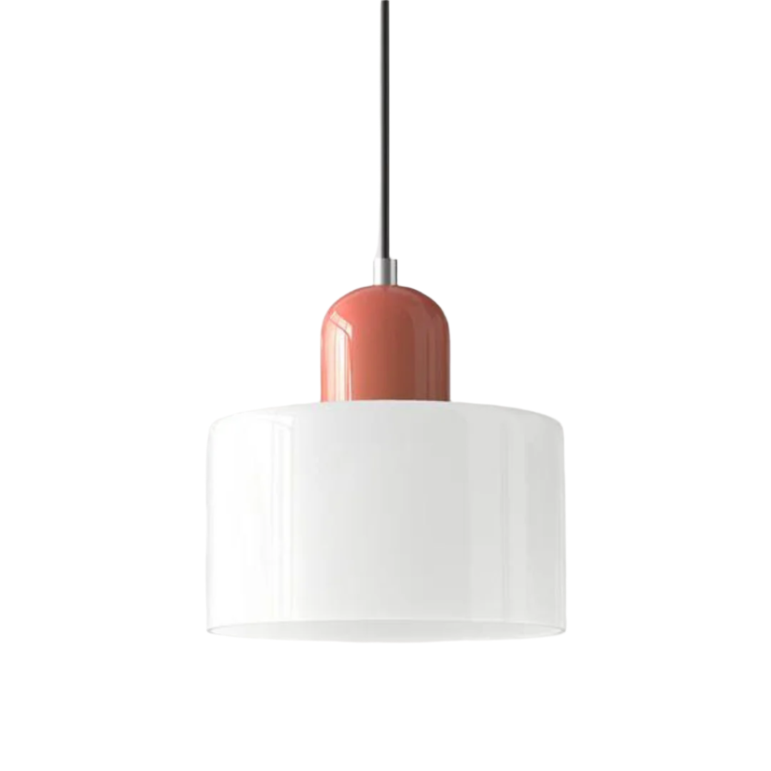 Moderne cilinder glazen hanglamp met orb-ontwerp