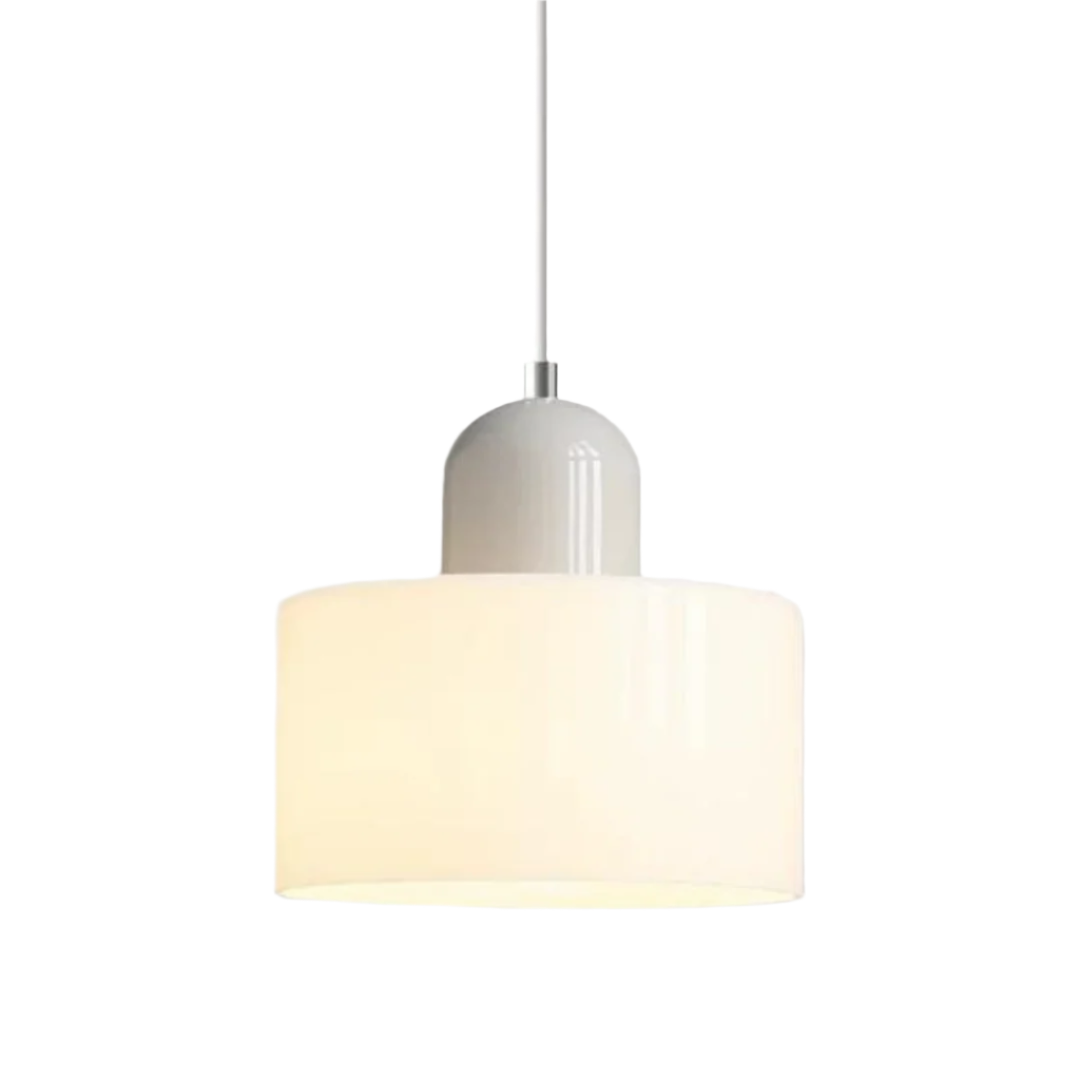 Moderne cilinder glazen hanglamp met orb-ontwerp