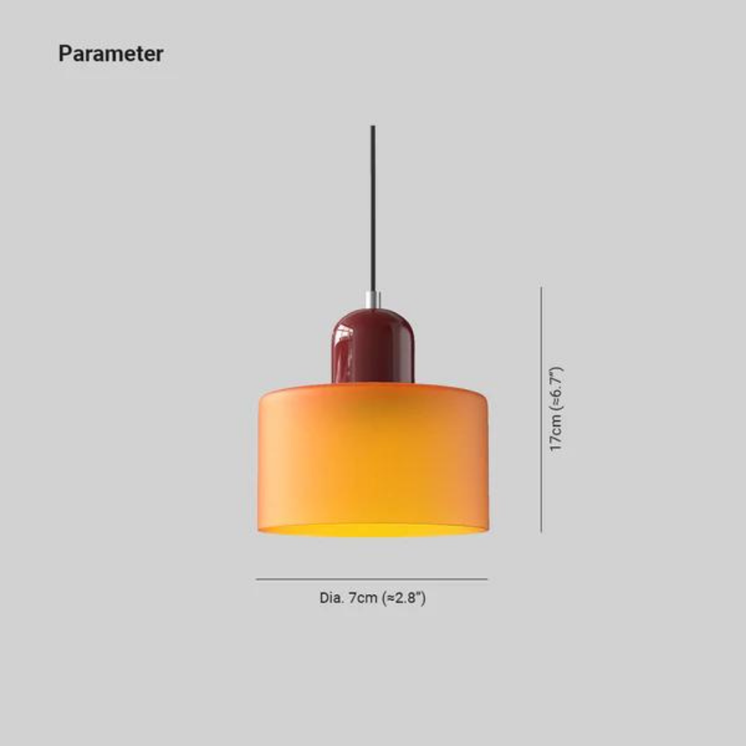 Moderne cilinder glazen hanglamp met orb-ontwerp