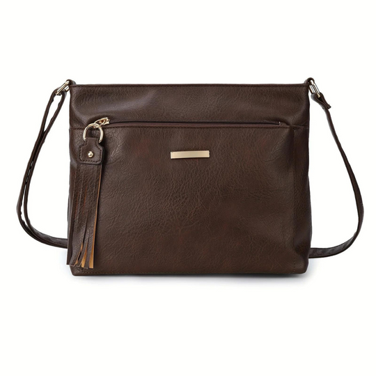 Vintage Crossbody Tas met Charmante Kwastjes en Ruime Indeling