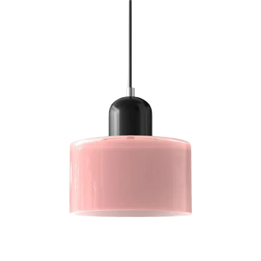 Moderne cilinder glazen hanglamp met orb-ontwerp