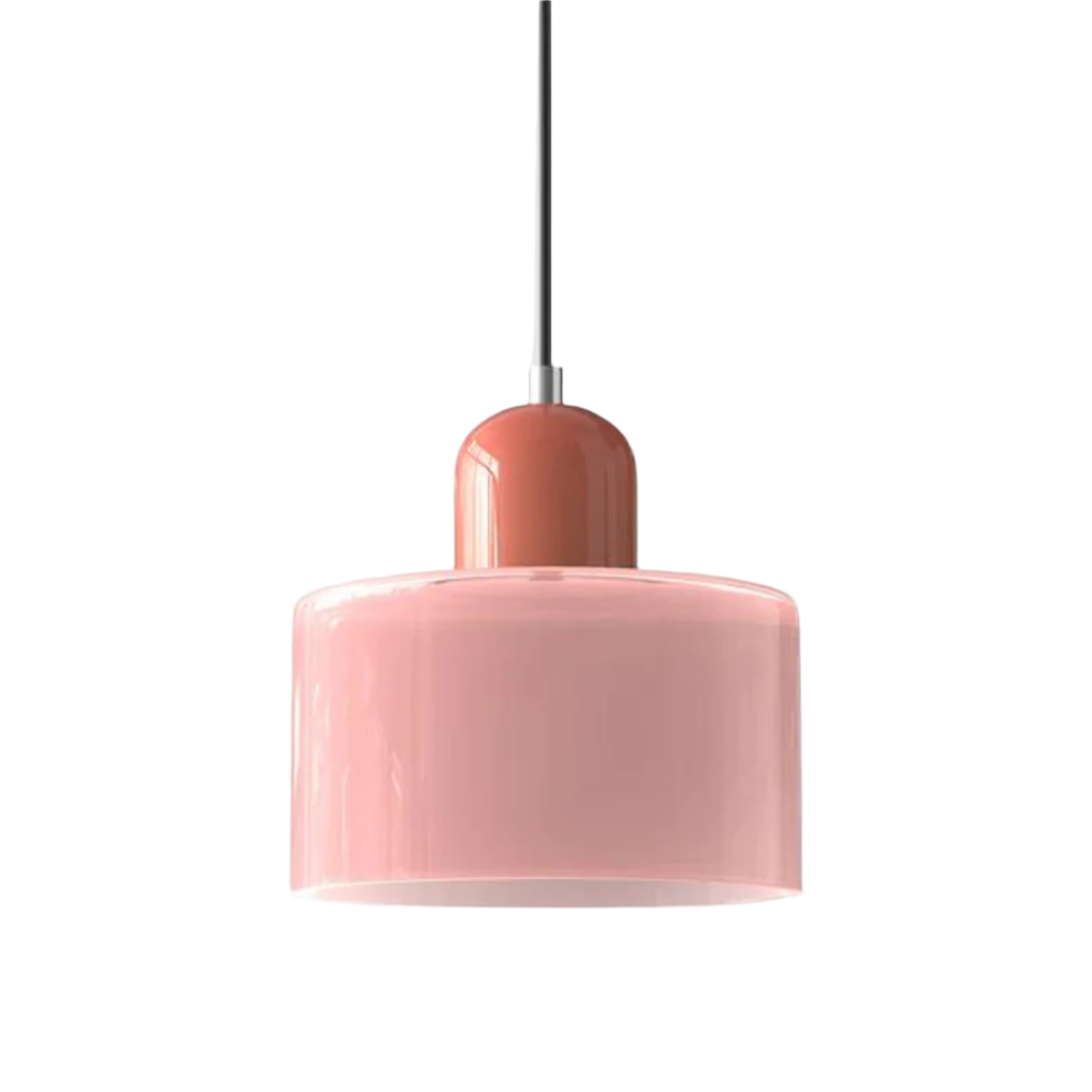 Moderne cilinder glazen hanglamp met orb-ontwerp