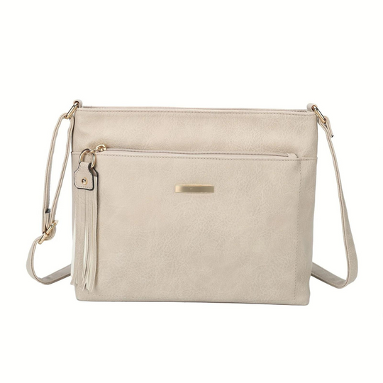 Vintage Crossbody Tas met Charmante Kwastjes en Ruime Indeling