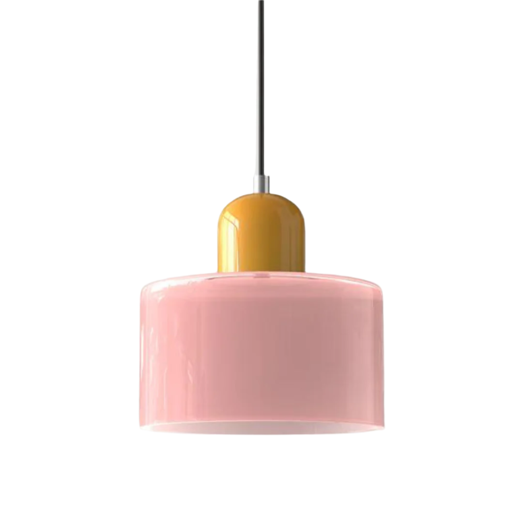 Moderne cilinder glazen hanglamp met orb-ontwerp