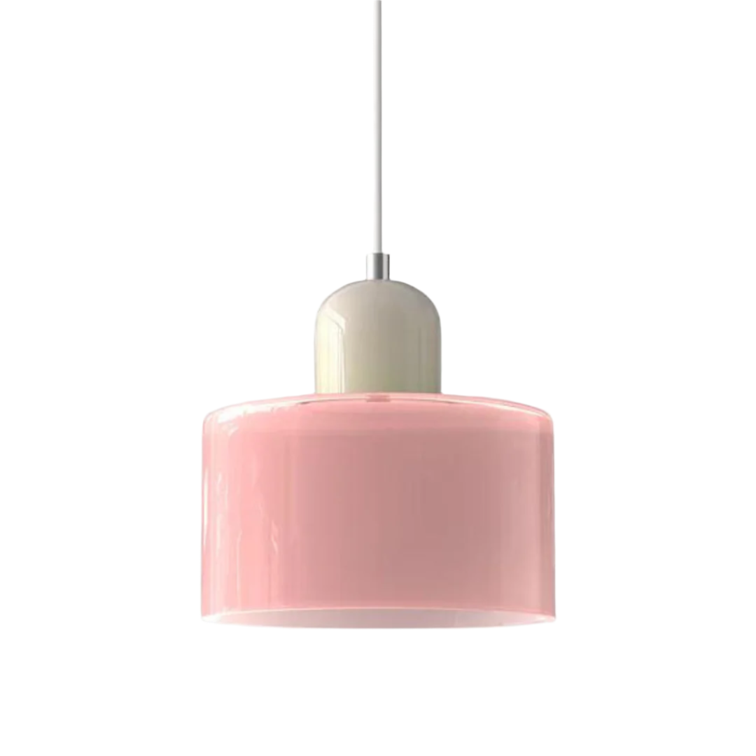 Moderne cilinder glazen hanglamp met orb-ontwerp