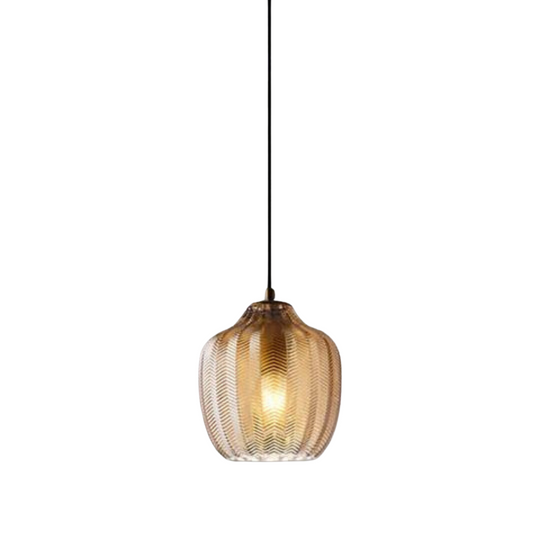 Moderne glazen hanglamp met Scandinavisch design voor sfeervolle verlichting