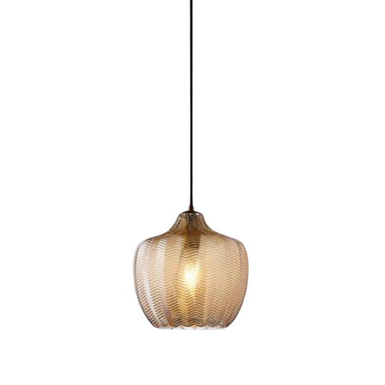 Moderne glazen hanglamp met Scandinavisch design voor sfeervolle verlichting