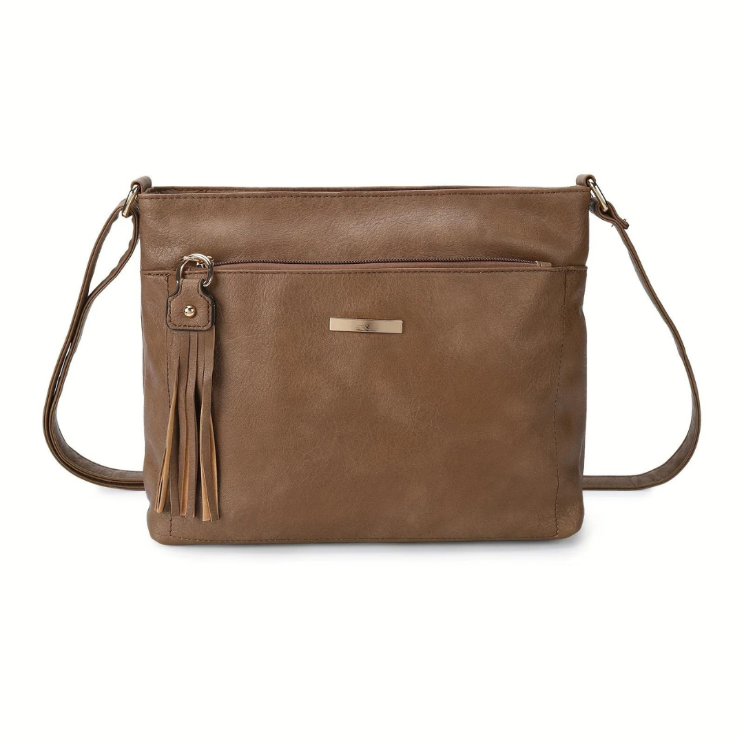 Vintage Crossbody Tas met Charmante Kwastjes en Ruime Indeling