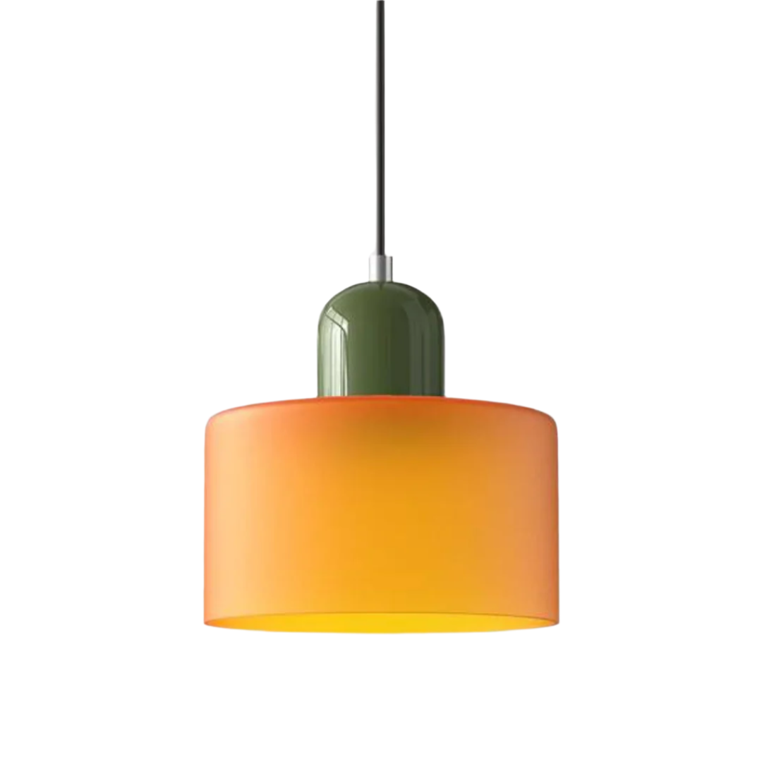 Moderne cilinder glazen hanglamp met orb-ontwerp