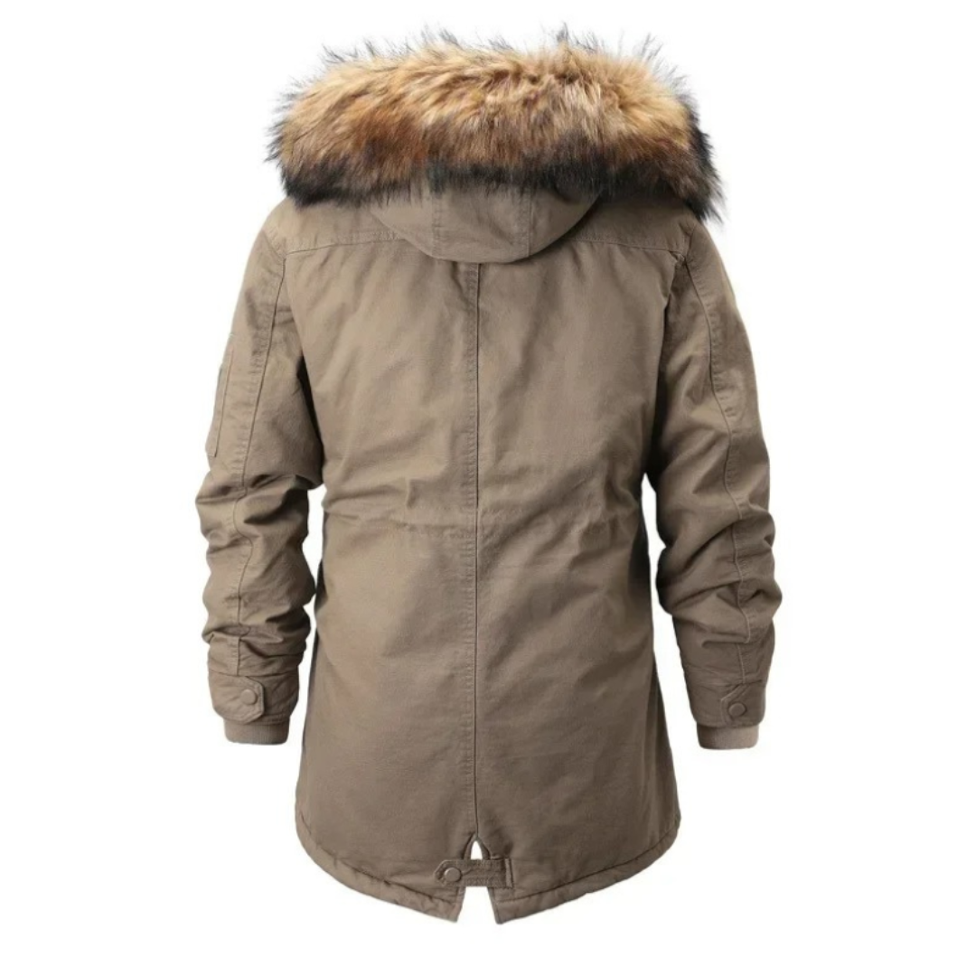 Heren Parka Winterjas – Afneembare Bontkraag en Warme Voering