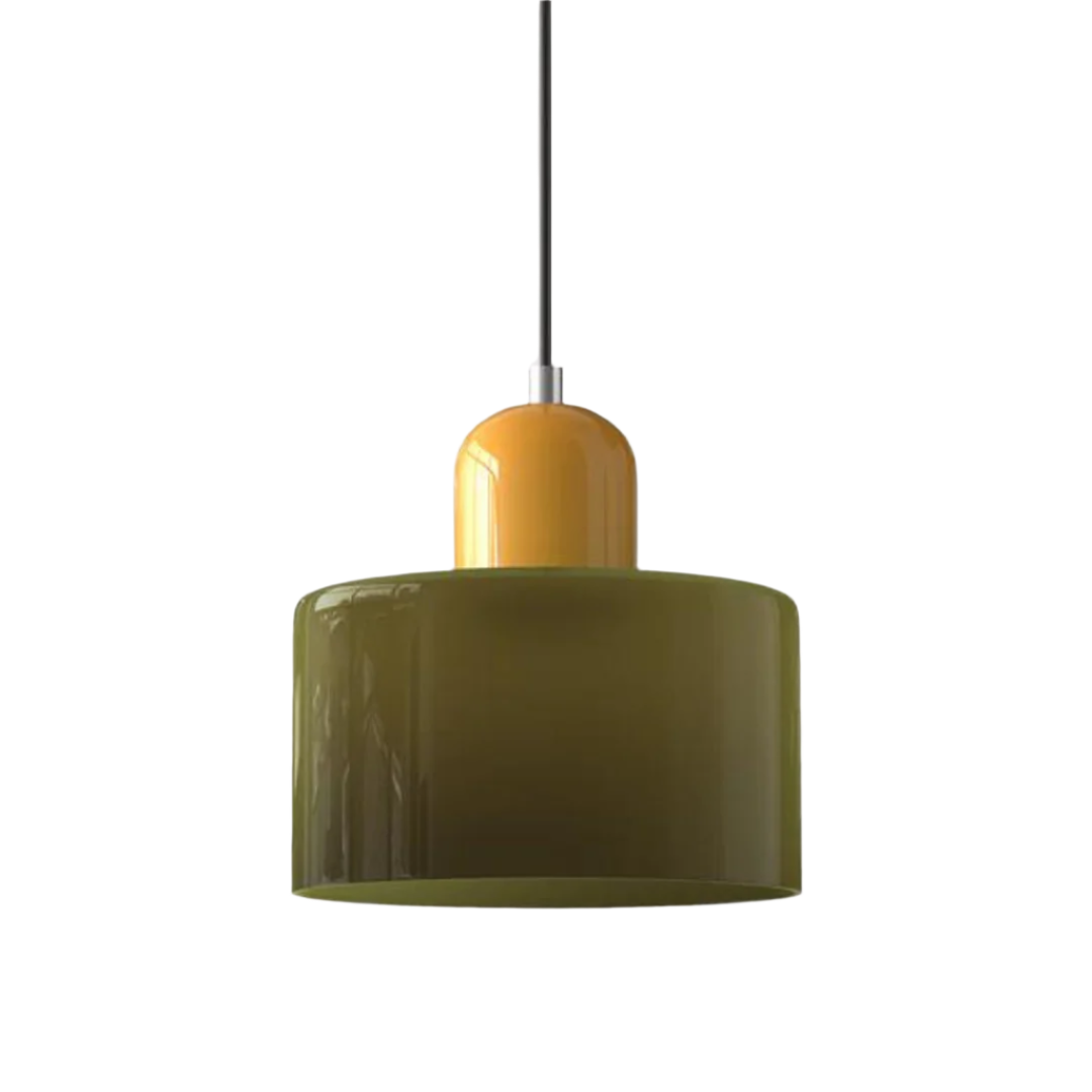 Moderne cilinder glazen hanglamp met orb-ontwerp