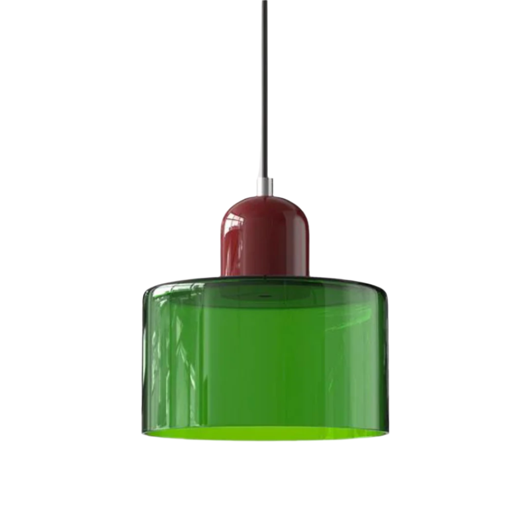 Moderne cilinder glazen hanglamp met orb-ontwerp