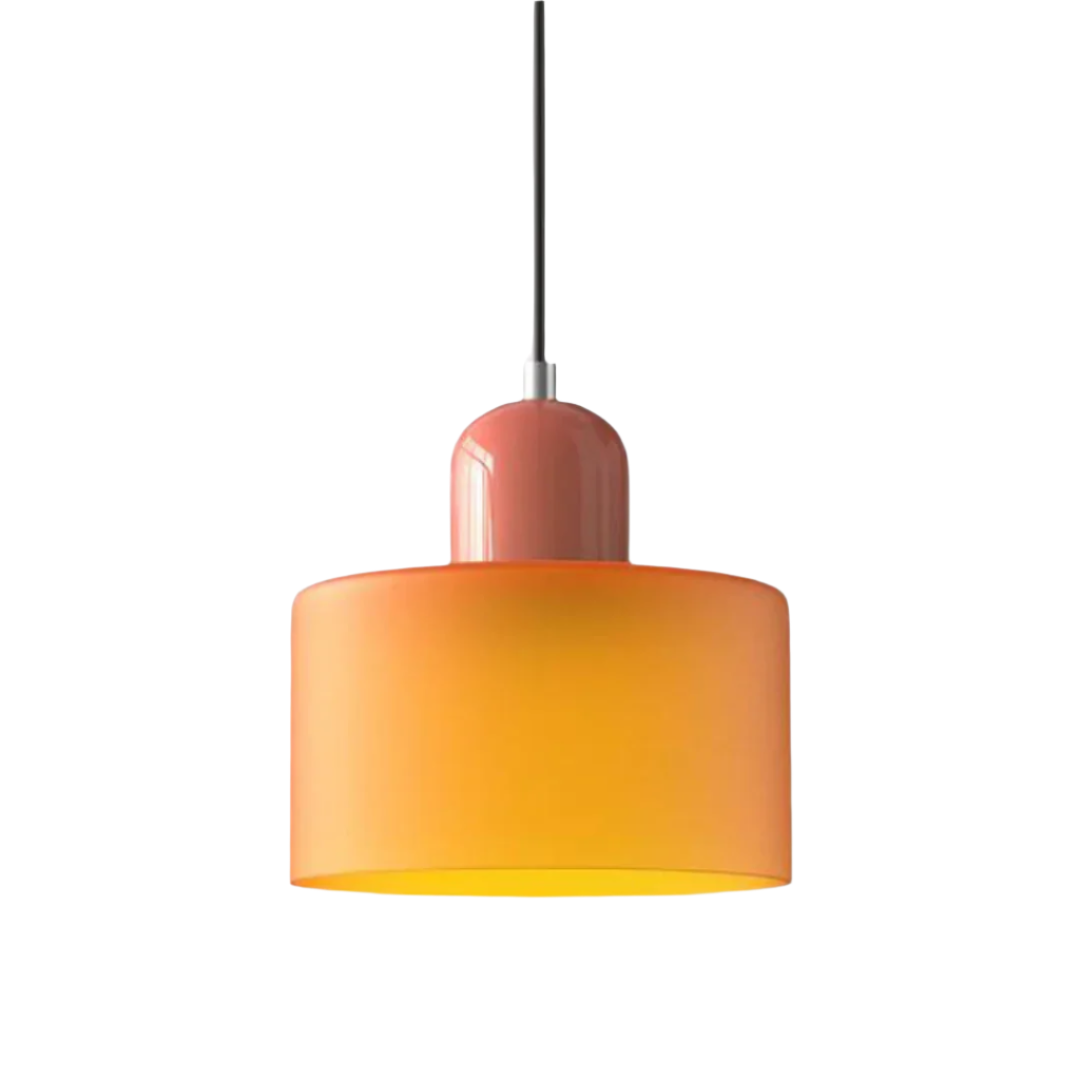 Moderne cilinder glazen hanglamp met orb-ontwerp