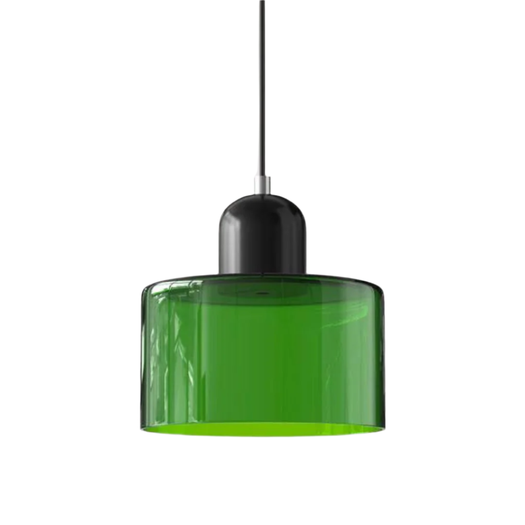 Moderne cilinder glazen hanglamp met orb-ontwerp