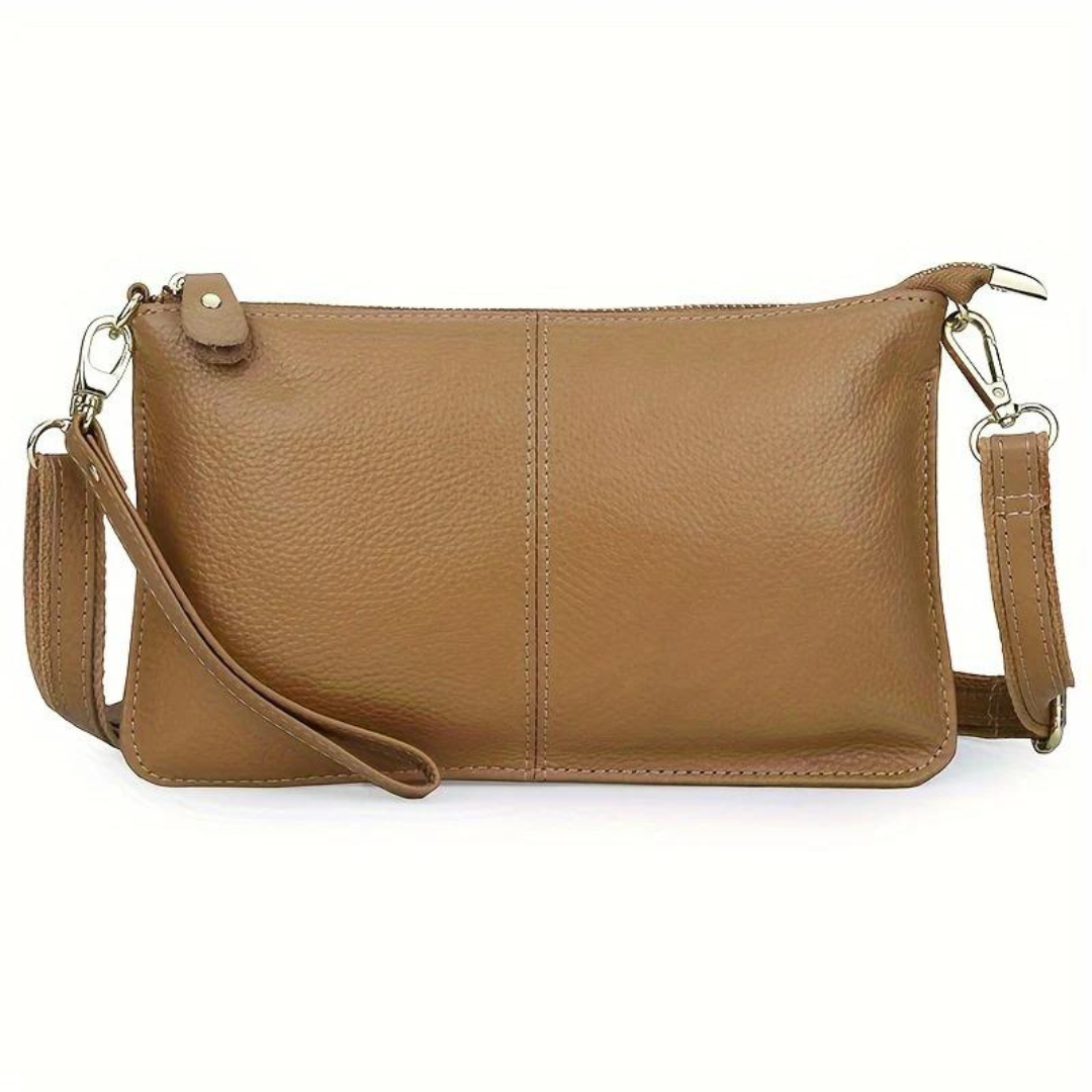 Luxe Leren Crossbody Tas met Compacte en Elegante Vormgeving