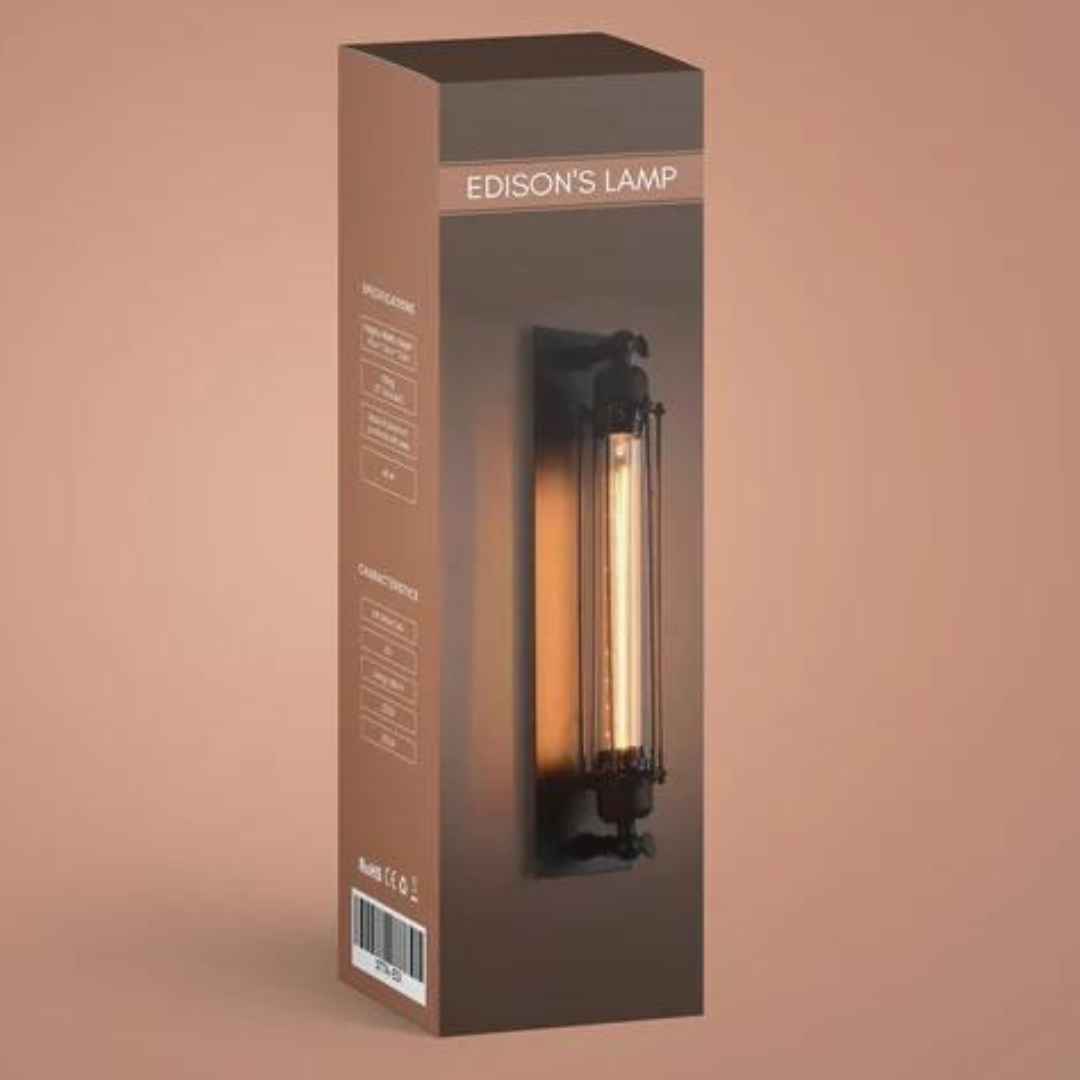 Retro industriële wandlamp met LED filament en warm licht