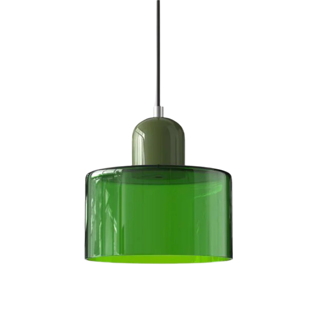 Moderne cilinder glazen hanglamp met orb-ontwerp