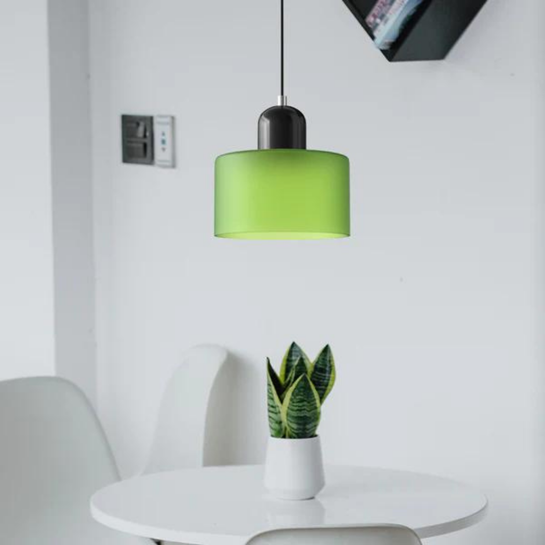 Moderne cilinder glazen hanglamp met orb-ontwerp