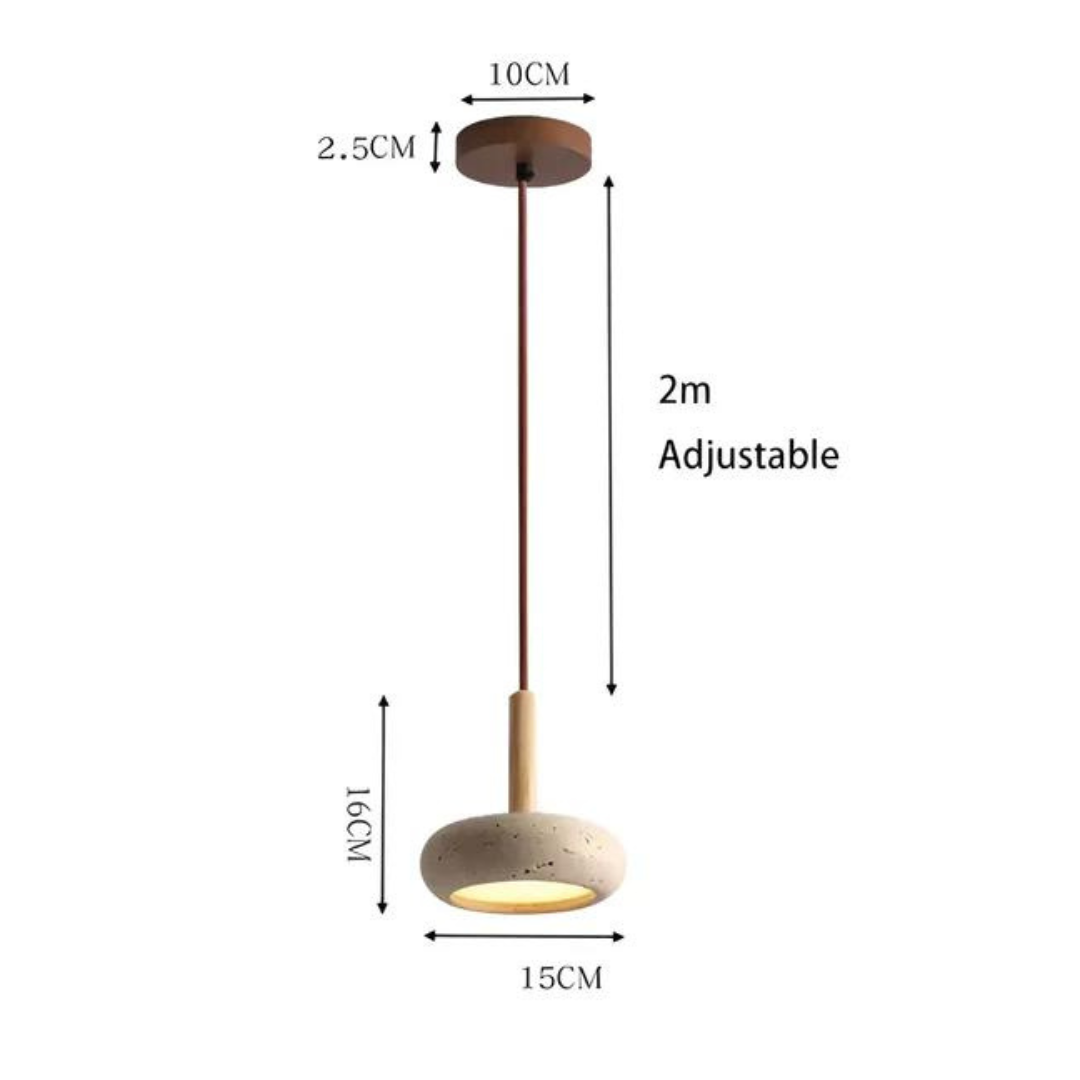 LED plafondlamp van natuursteen - Japanse stijl, duurzame materialen