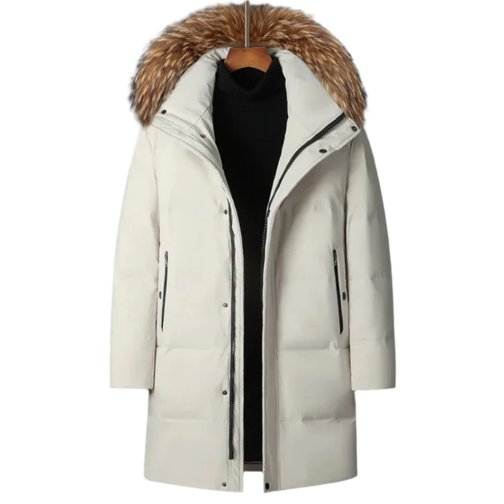 Heren Parka Winterjas – Luxe Bont Capuchon en Weerbestendige Ritsen