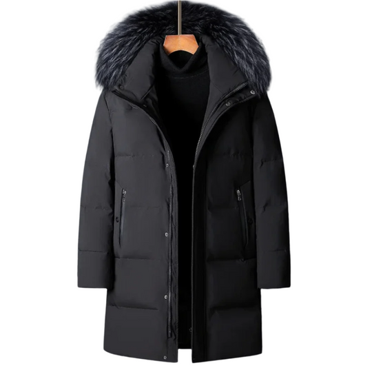 Heren Parka Winterjas – Luxe Bont Capuchon en Weerbestendige Ritsen