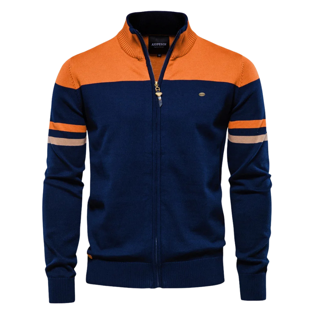 Retro bomberjack voor heren met gestreepte details - Comfort en verfijning