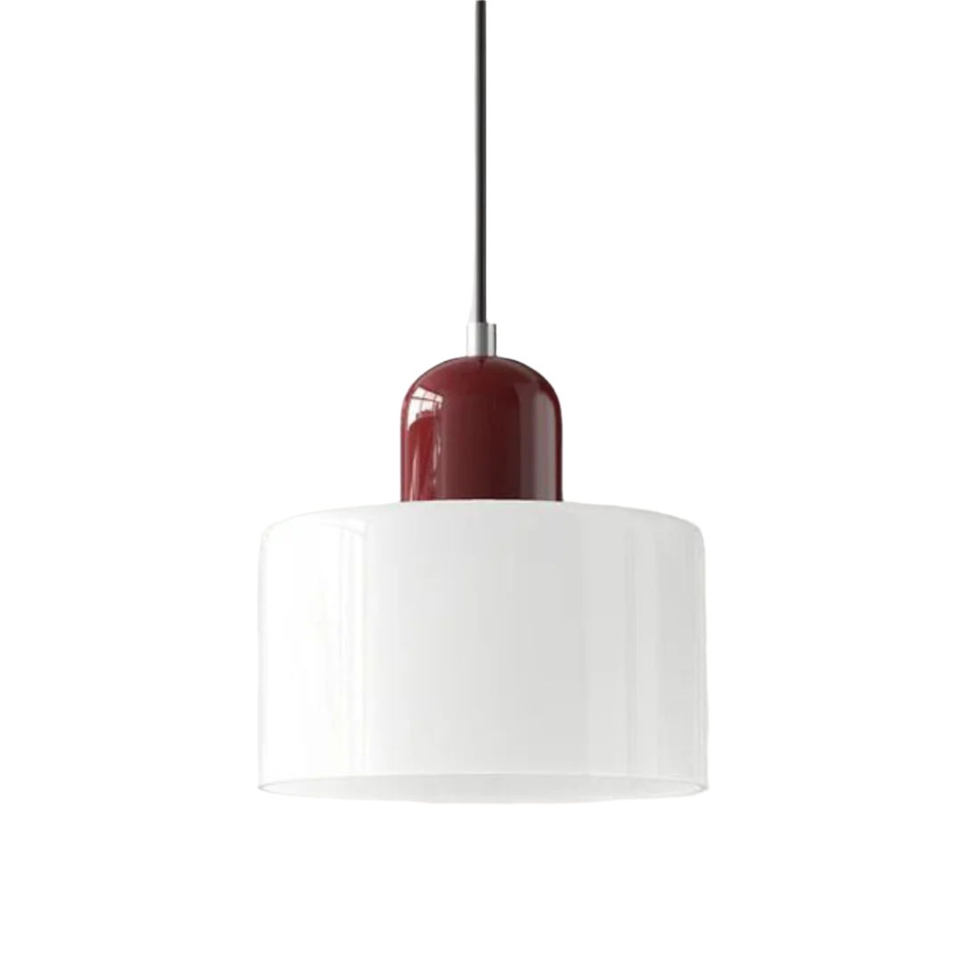 Moderne cilinder glazen hanglamp met orb-ontwerp