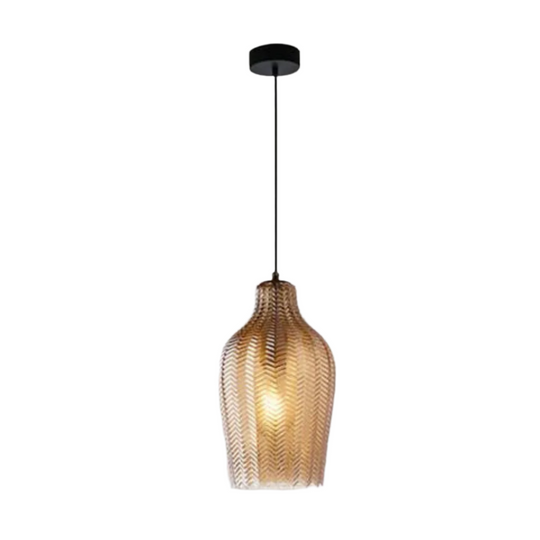 Moderne glazen hanglamp met Scandinavisch design voor sfeervolle verlichting