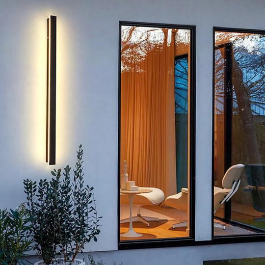 Zwarte LED Wandlamp voor Tuin en Hal met Modern Design