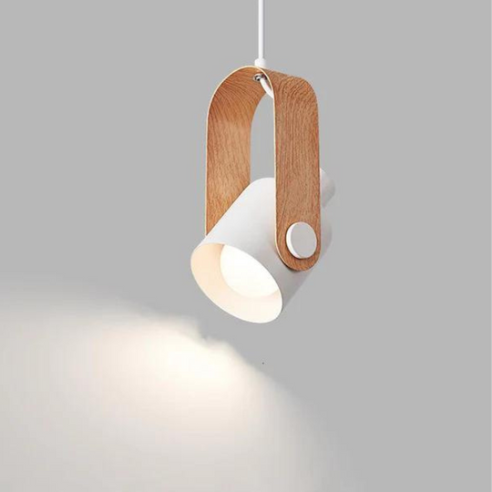 Elegante hanglamp van hout en metaal met verstelbare hoogte