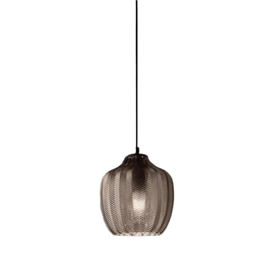 Moderne glazen hanglamp met Scandinavisch design voor sfeervolle verlichting