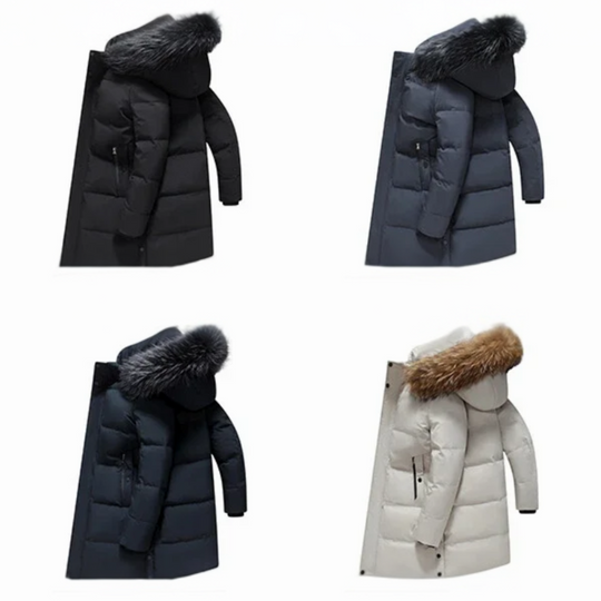 Heren Parka Winterjas – Luxe Bont Capuchon en Weerbestendige Ritsen