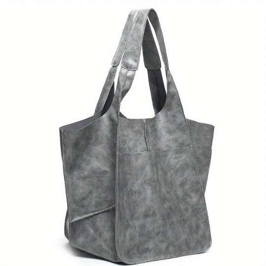 Ruime Leren Tote Bag met Elegant Design en Veilige Sluiting