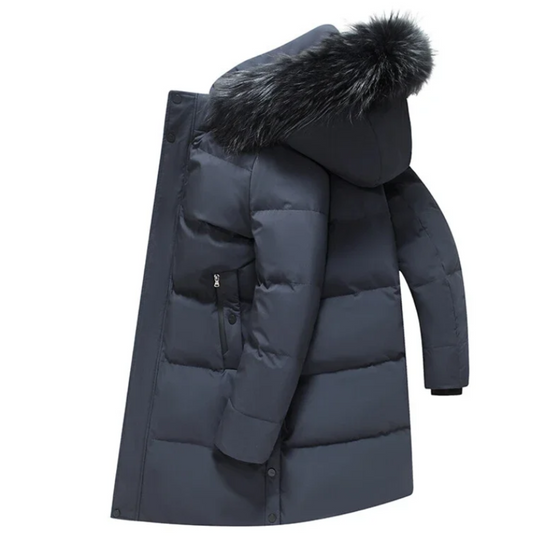 Heren Parka Winterjas – Luxe Bont Capuchon en Weerbestendige Ritsen