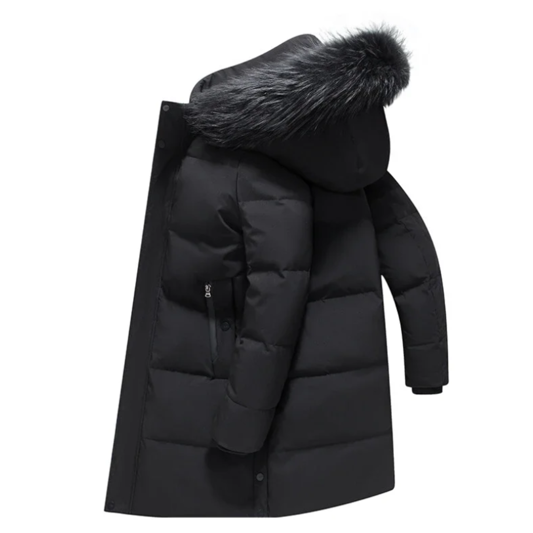 Heren Parka Winterjas – Luxe Bont Capuchon en Weerbestendige Ritsen