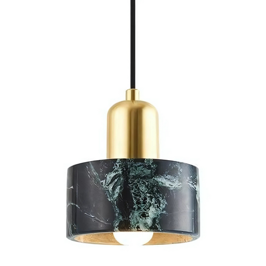 Vintage Hanglamp met Marmeren Kap - Art Deco Stijl en Luxe Design