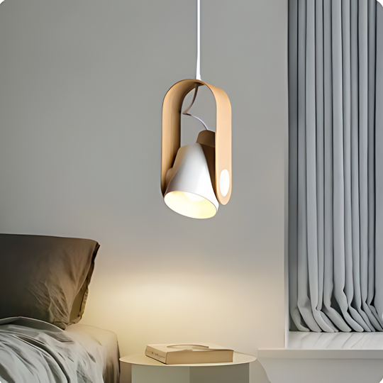 Elegante hanglamp van hout en metaal met verstelbare hoogte