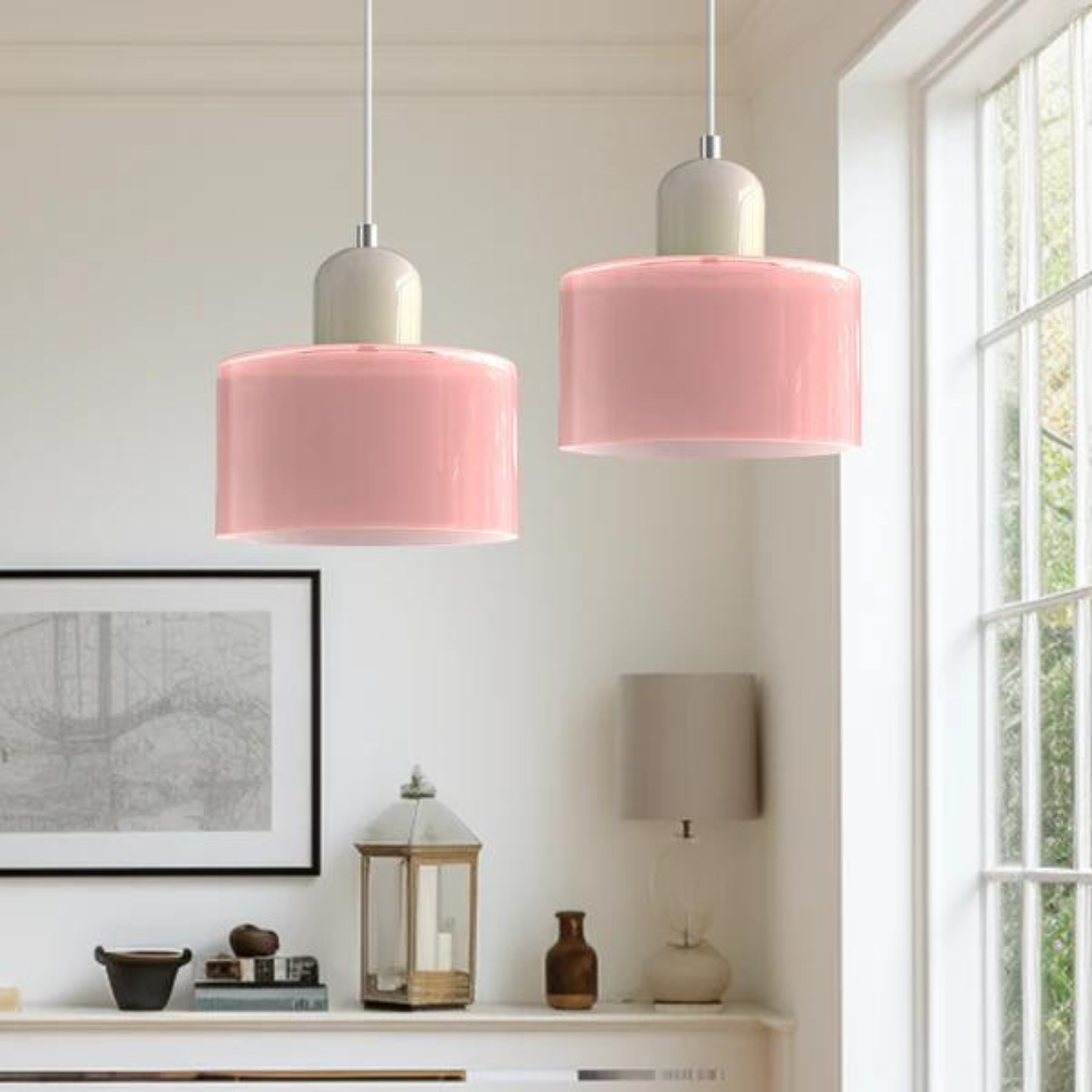 Moderne cilinder glazen hanglamp met orb-ontwerp