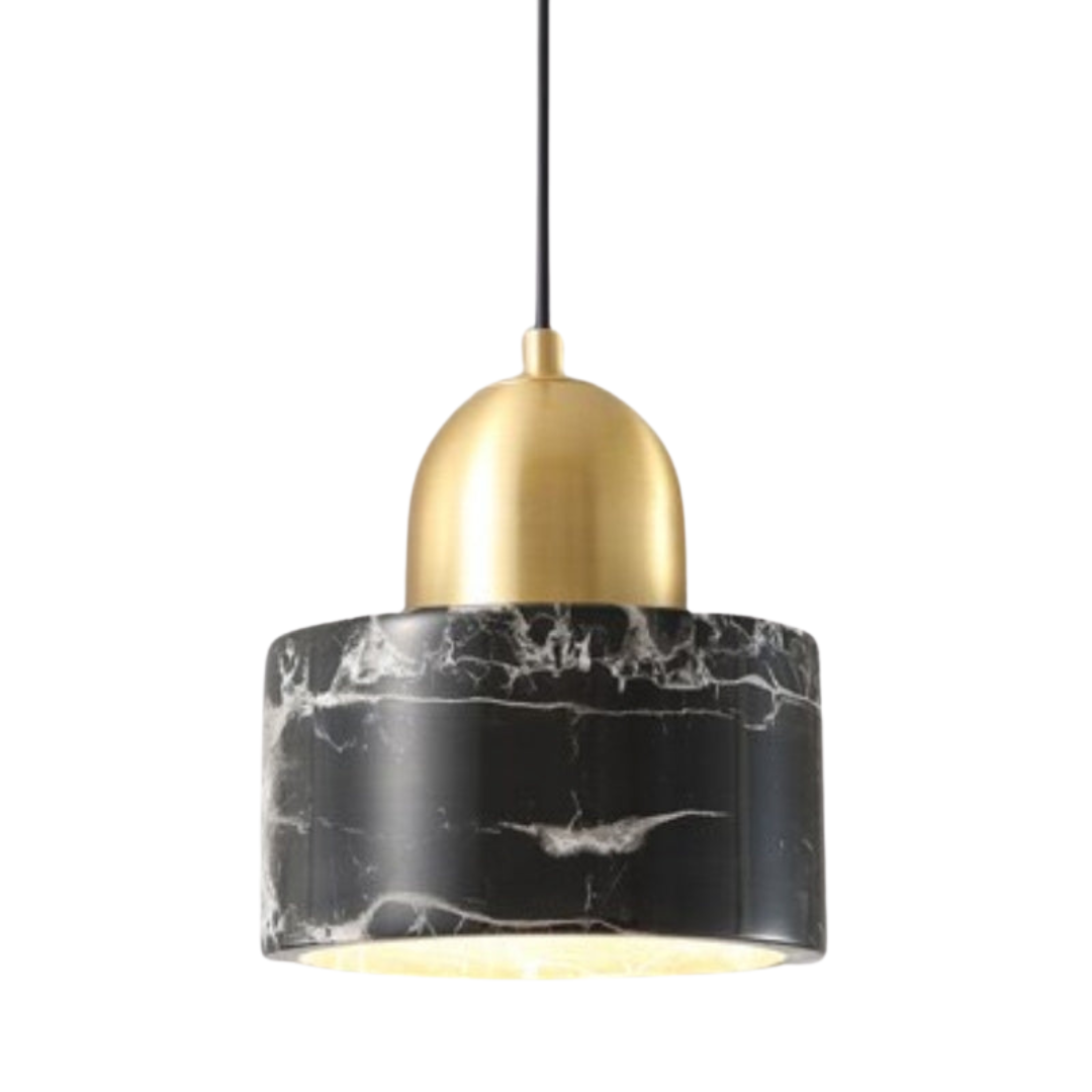 Vintage Hanglamp met Marmeren Kap - Art Deco Stijl en Luxe Design