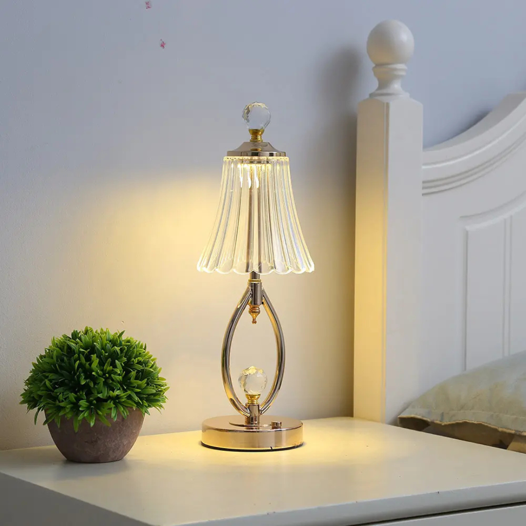 Vintage Tafellamp met Kristal – Luxe Ontwerp en Sfeervolle Verlichting