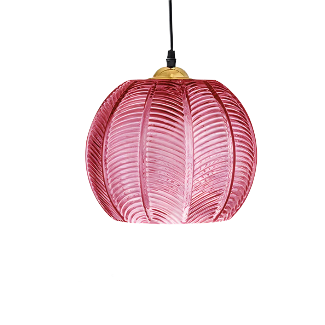 Retro hanglamp van ijzer en glas met LED-verlichting