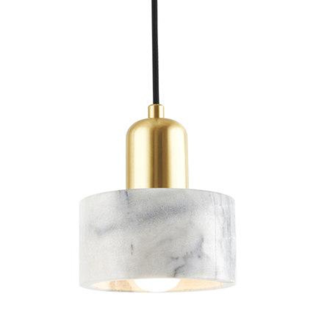 Vintage Hanglampen met Marmeren Kap in Art Deco Stijl