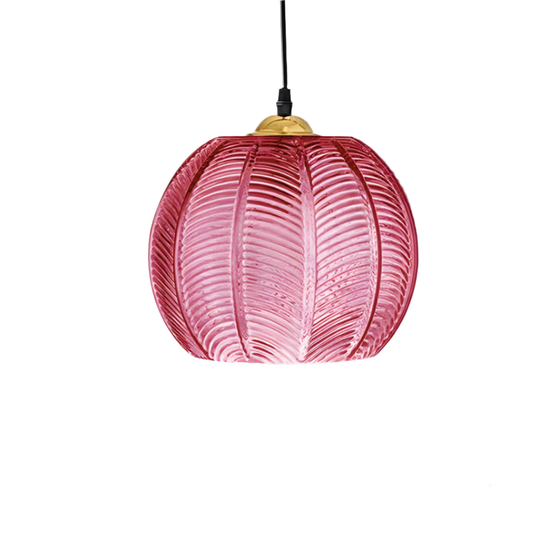 Retro hanglamp van ijzer en glas met LED-verlichting