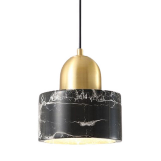 Vintage Hanglampen met Marmeren Kap in Art Deco Stijl