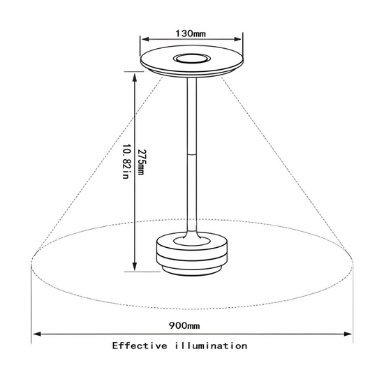 Draadloze tafellamp met modern design en verstelbaar licht