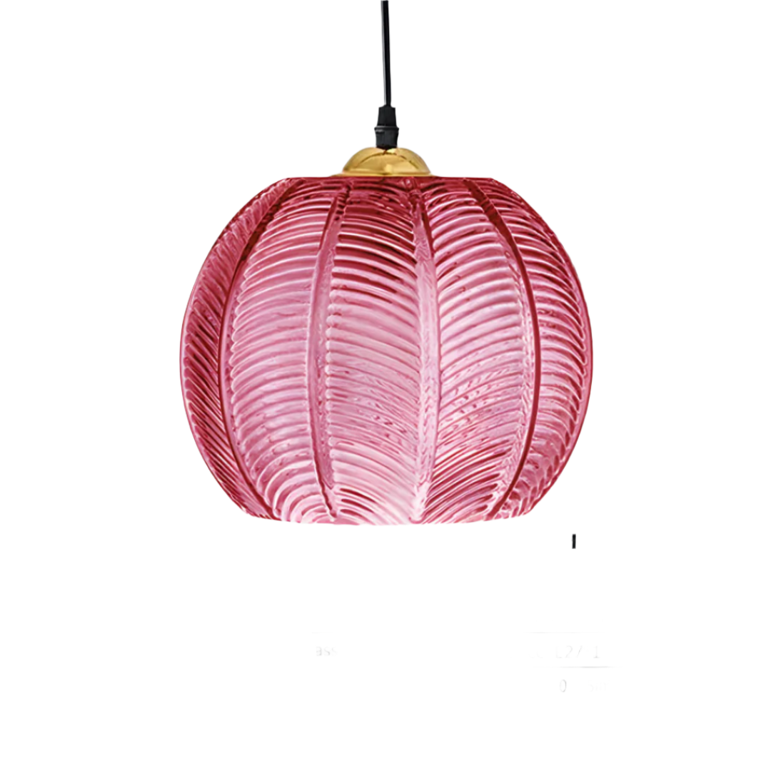 Retro hanglamp van ijzer en glas met LED-verlichting